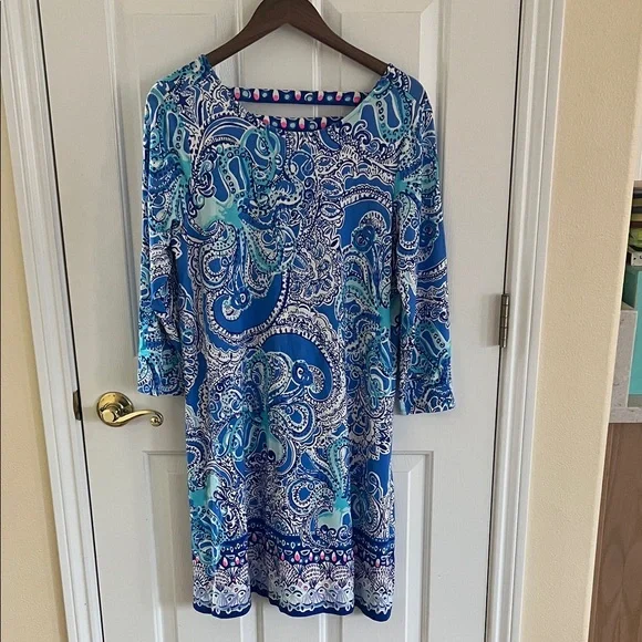 Lilly Pulitzer Ophelia Swing Dress Coastal Blue Legga Octopus Print. XL. - Picture 1 of 8